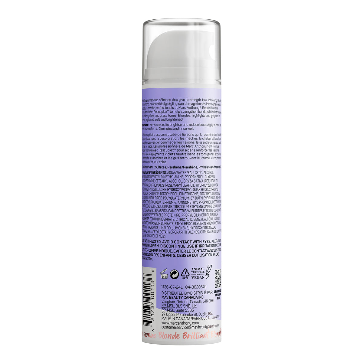 Repair Blonde <br> Purple Toning Glazing Mask